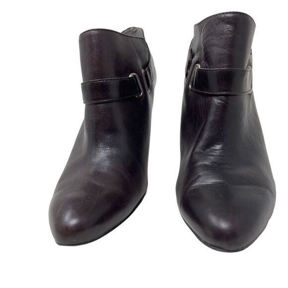 Nine West Womens Leather Sappheir Buckle Pointed Toe Booties Brown Size 8.5M - Picture 2 of 13